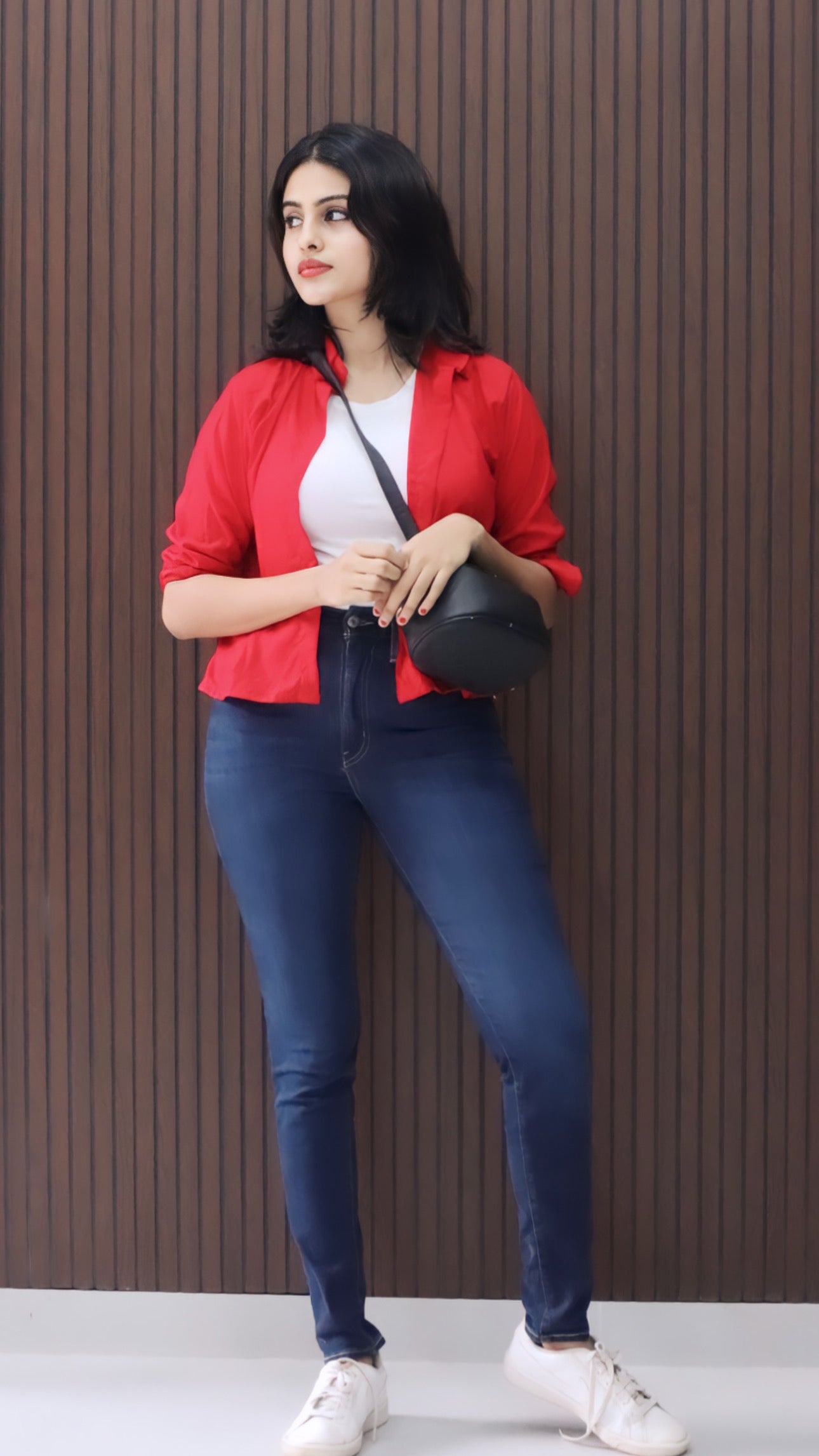 Feher Red crop shirt