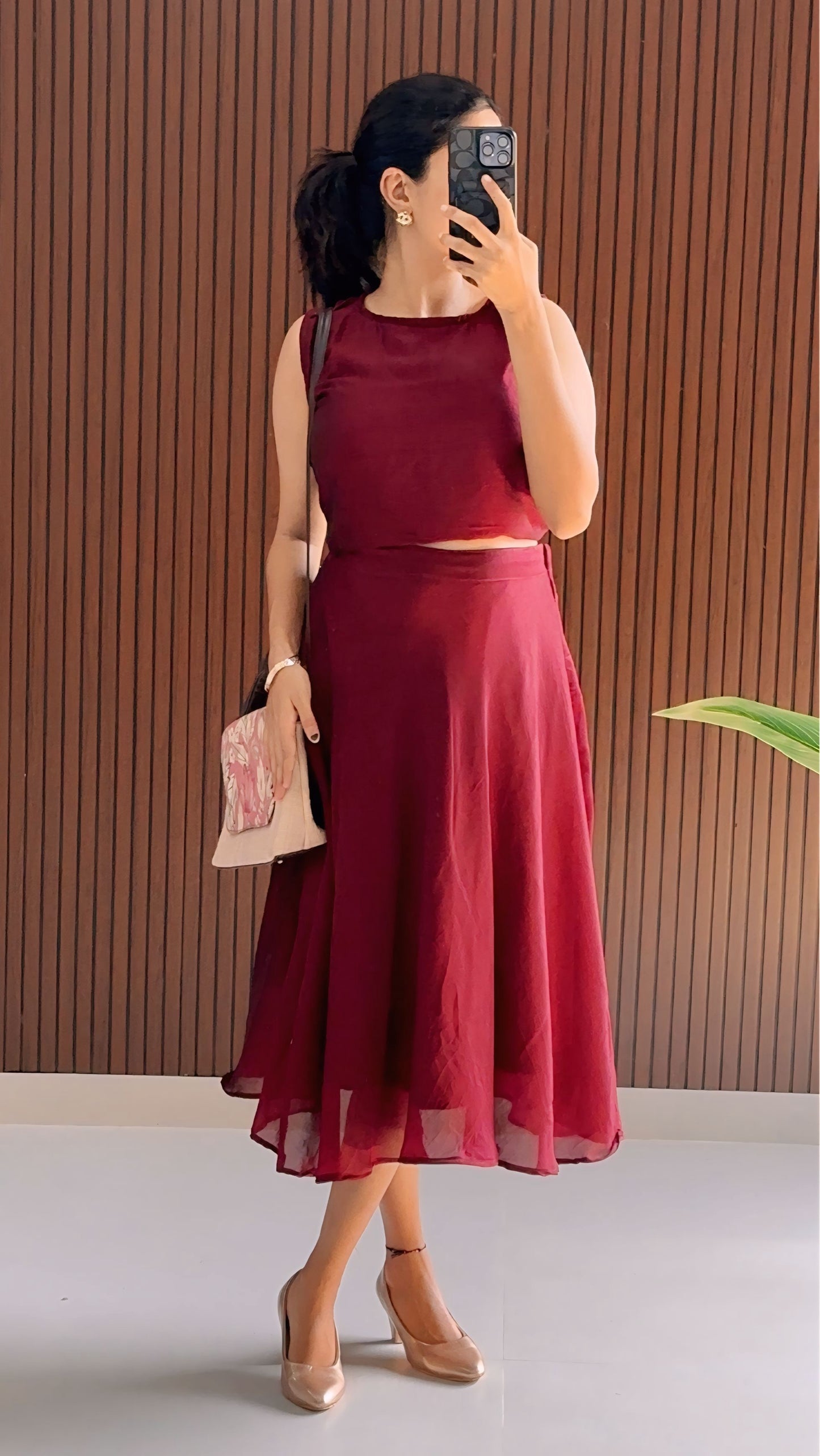Rainy Solid skirt and Top Co ords