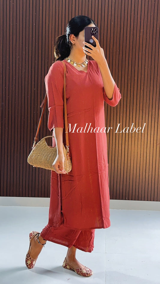Doria  Lurex  Kurti Co- Ord  Set