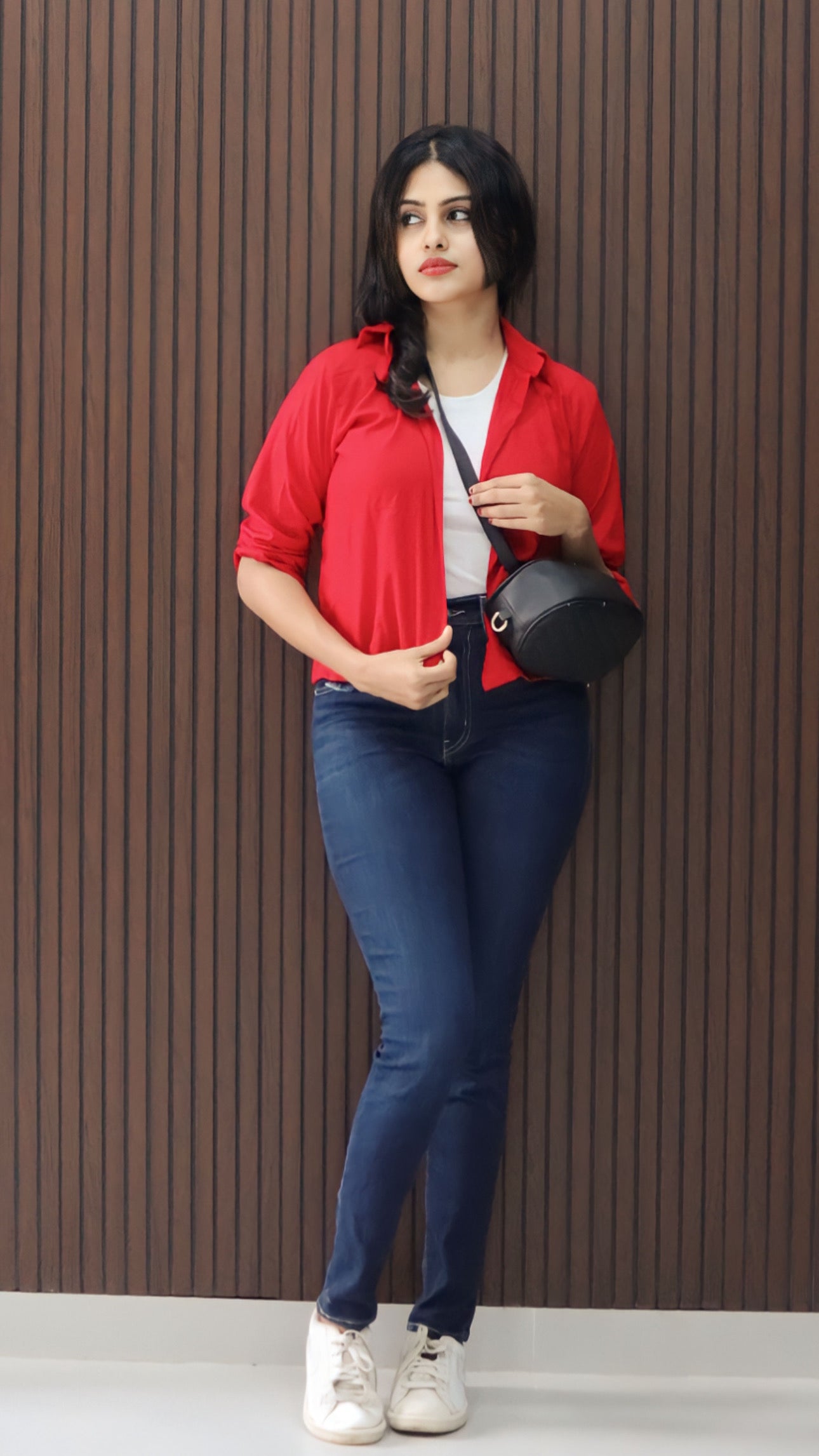 Feher Red crop shirt