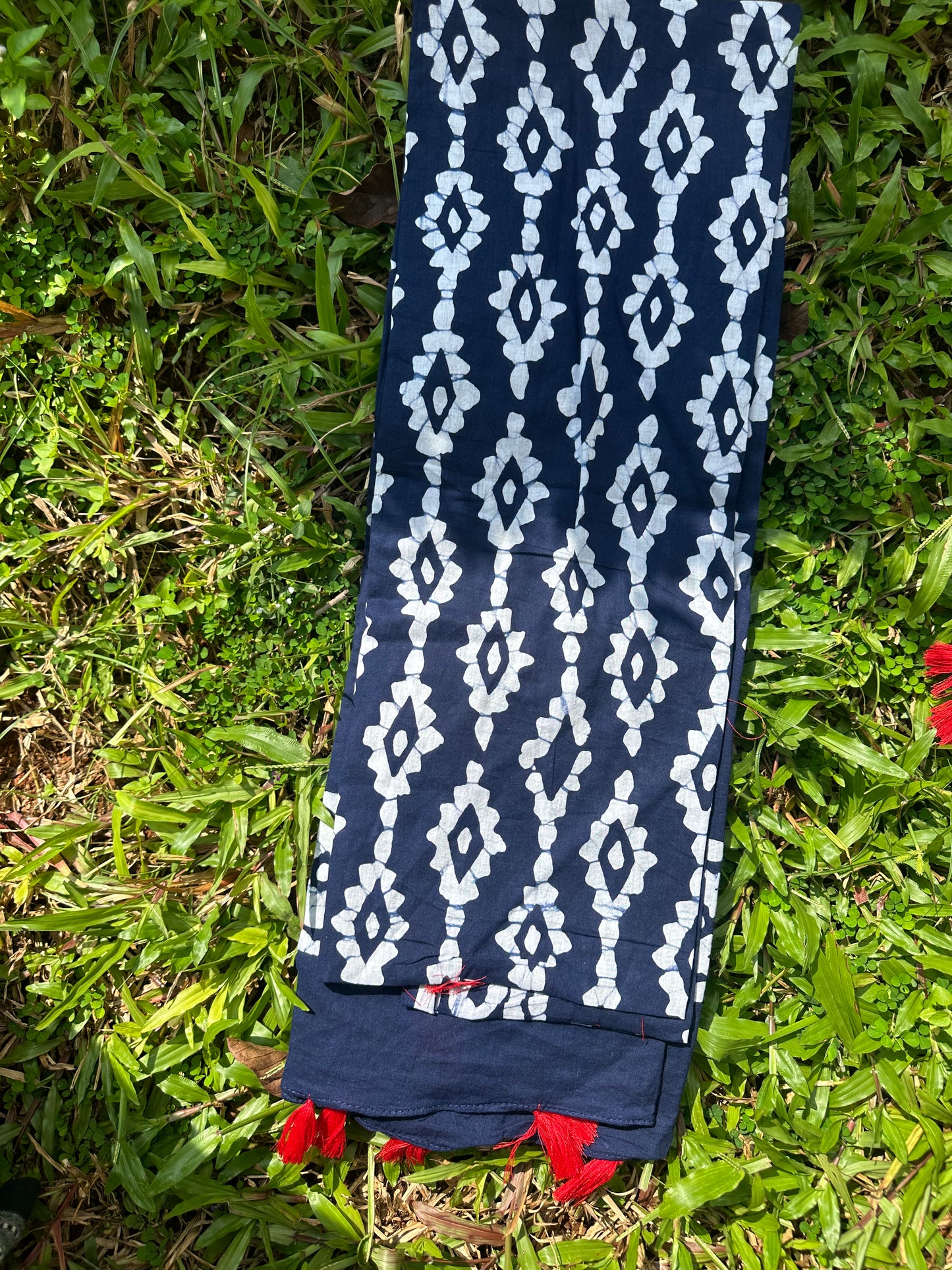 Indigo Zig Zag Pure Cotton Dupatta