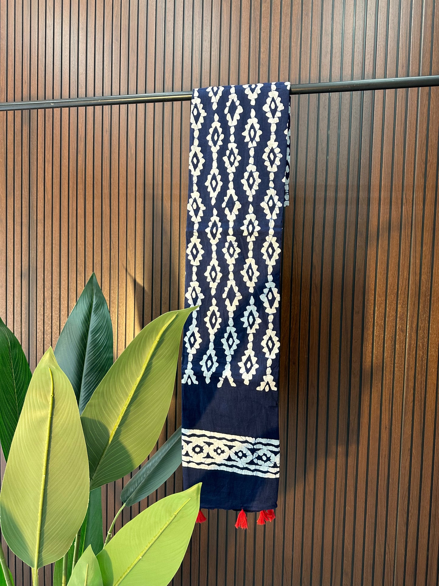 Indigo Zig Zag Pure Cotton Dupatta