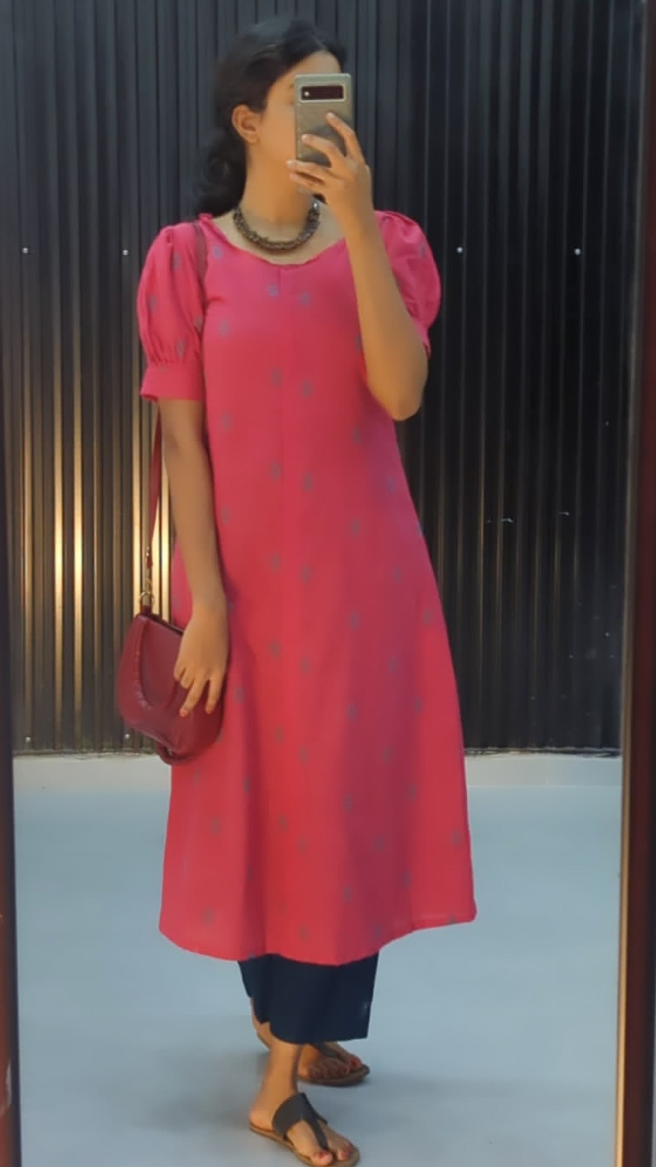 Rose Cotton Handloom Kurti Malhaar Label