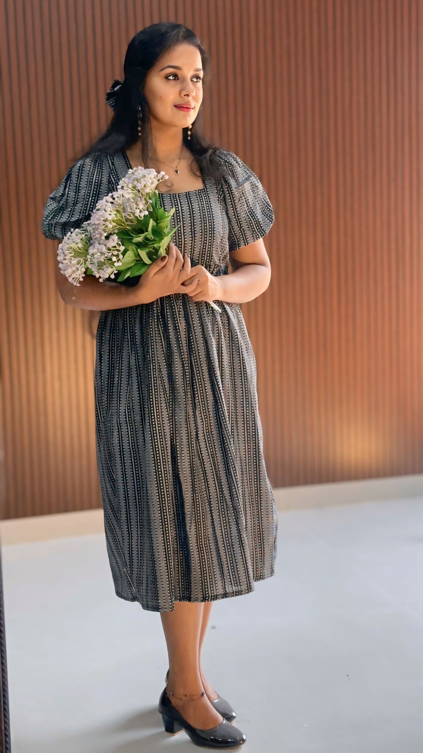 Avelo cotton Dress with Bow Combo
