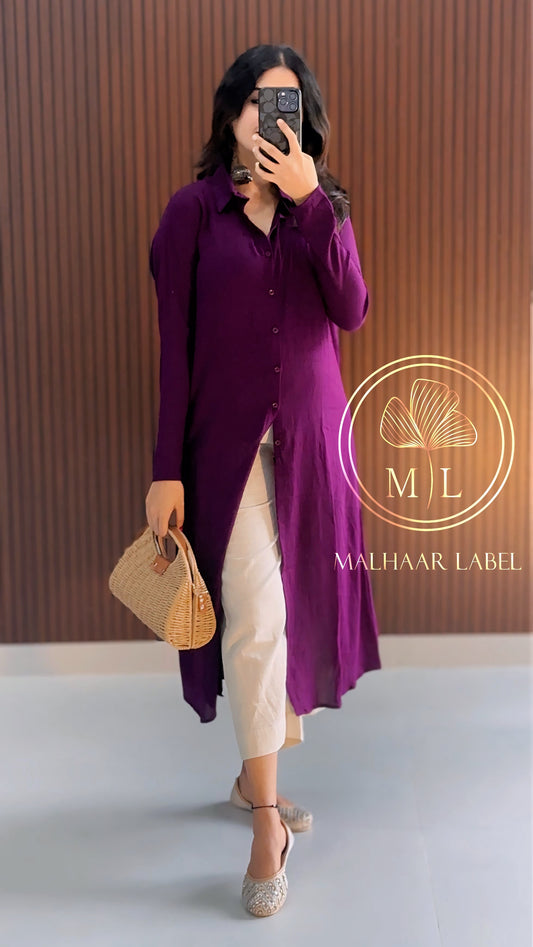 Bezia  Shirt Kurti Co Ord Set
