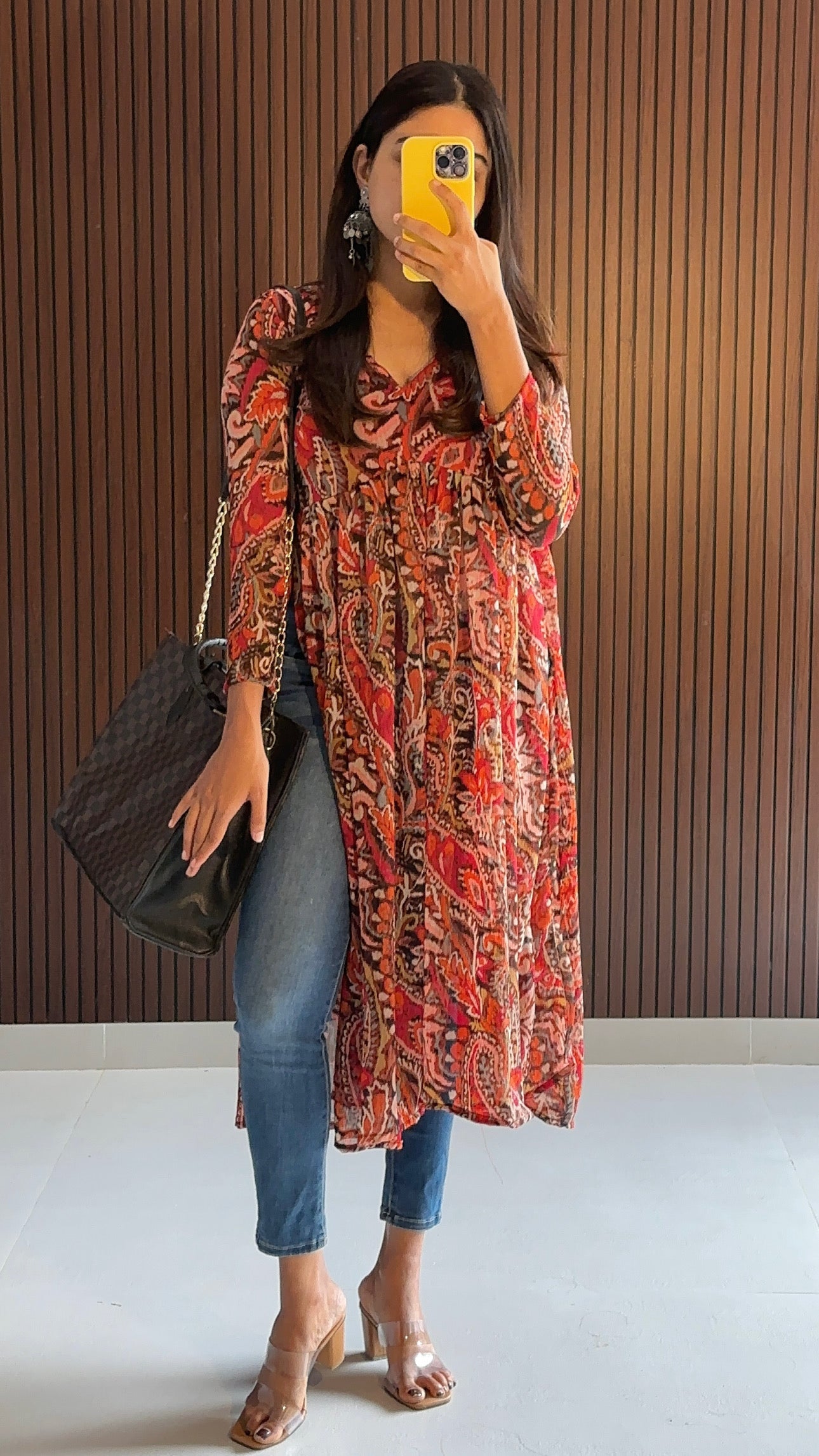 Helena Georgette Slit Kurti:READY TO SHIP
