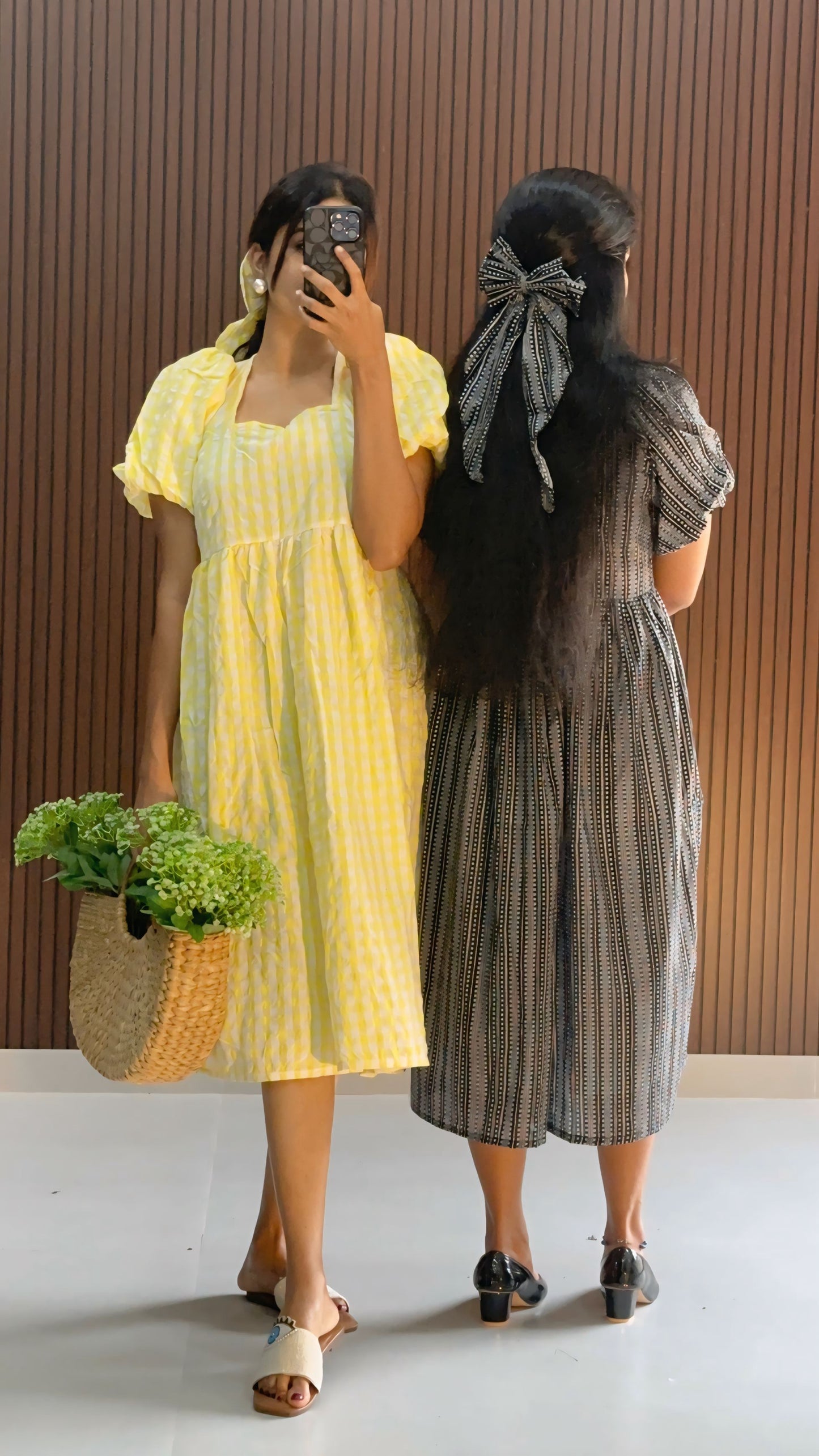 Avelo cotton Dress with Bow Combo