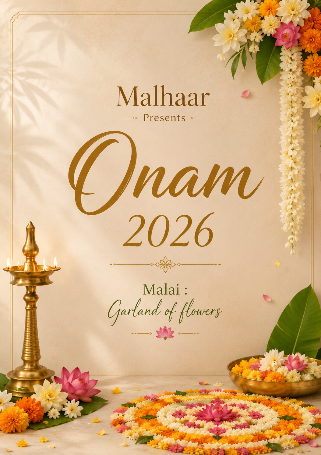 ONAM COLLECTION  2026 : MALAI :Garland of flowers