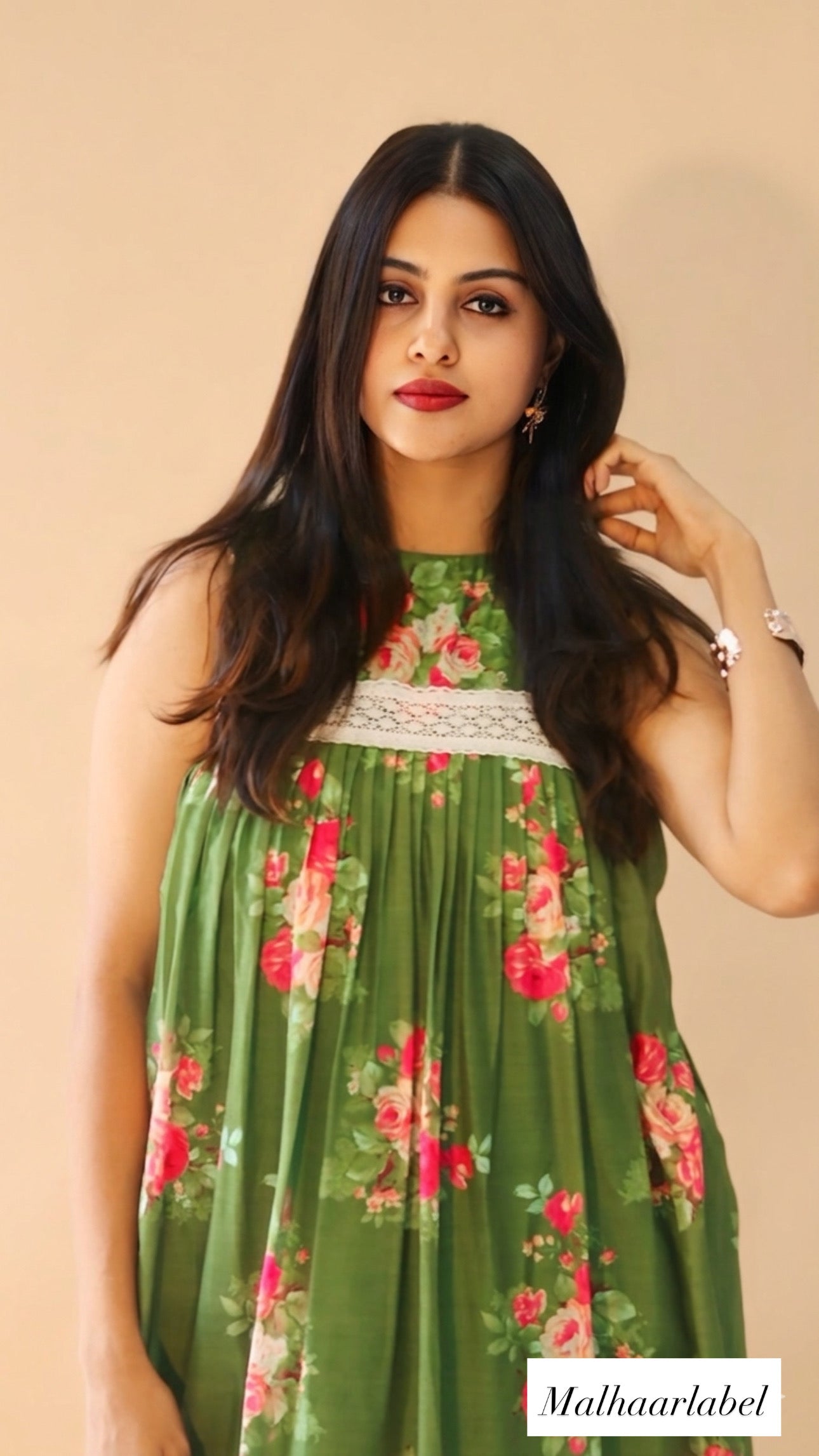 Heba  Mul Chanderi printed Kurti Dress : sleeves available:READY TO SHIP