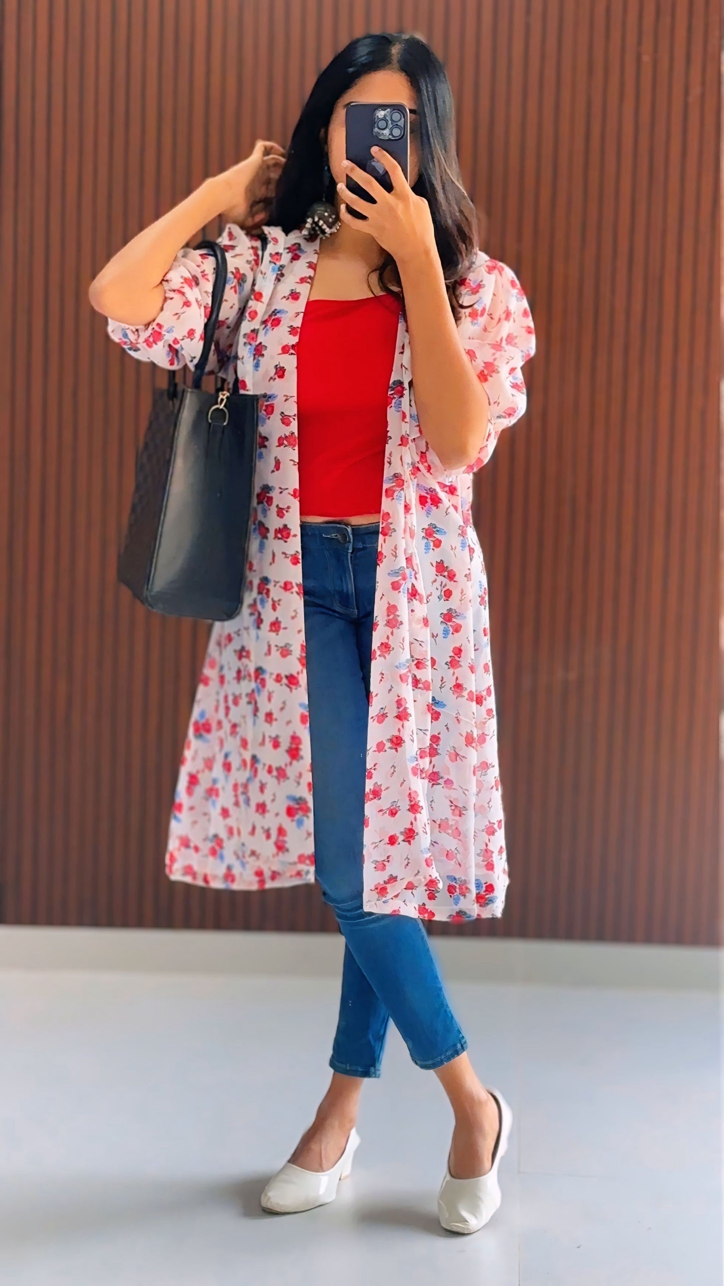 Helzin Georgette Tunic With Inner Crop Top