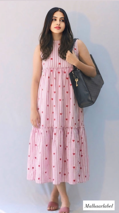 Lucy  Dress - summer Strips  :SLEEVES AVALABLE
