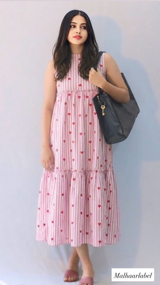 Lucy  Dress - summer Strips  :SLEEVES AVALABLE
