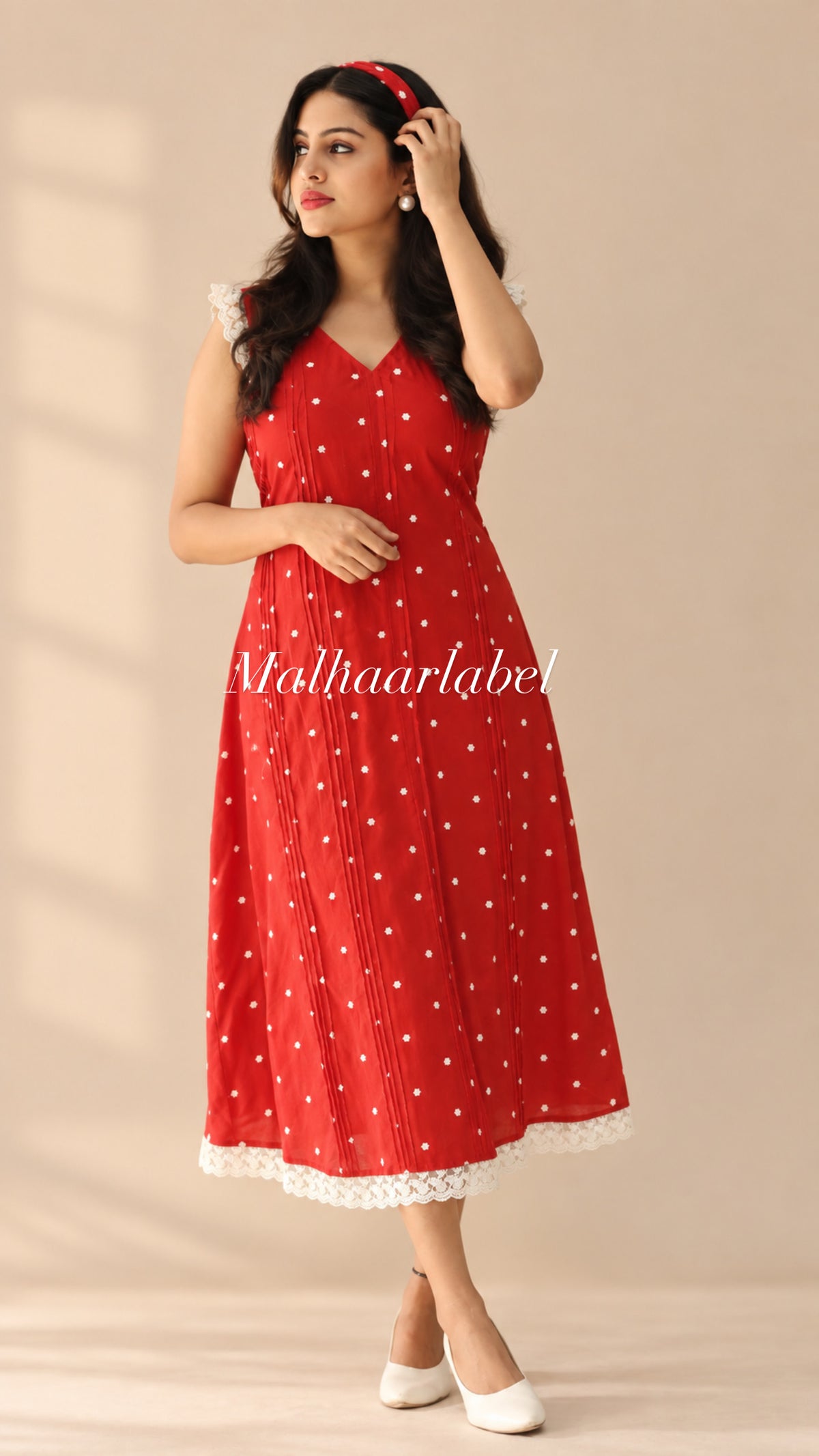 Jazz  MUL CHANDERI  Embroidery Dress:pintuck