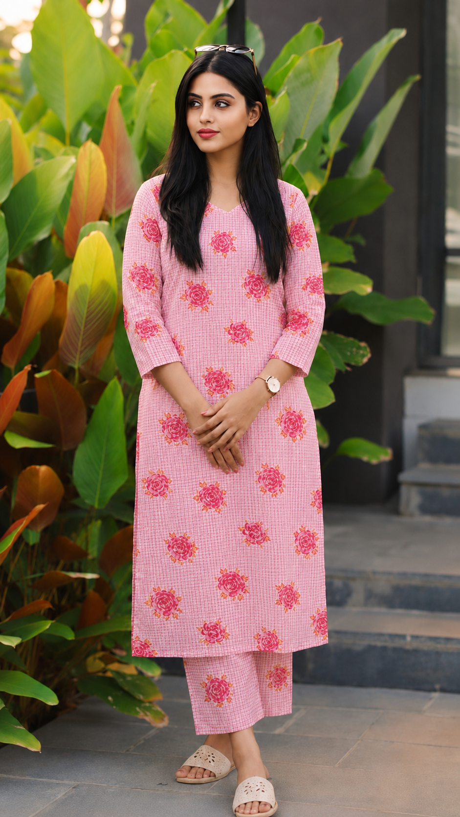 Leona  Kurti Co- Ord  Set:READY TO SHIP