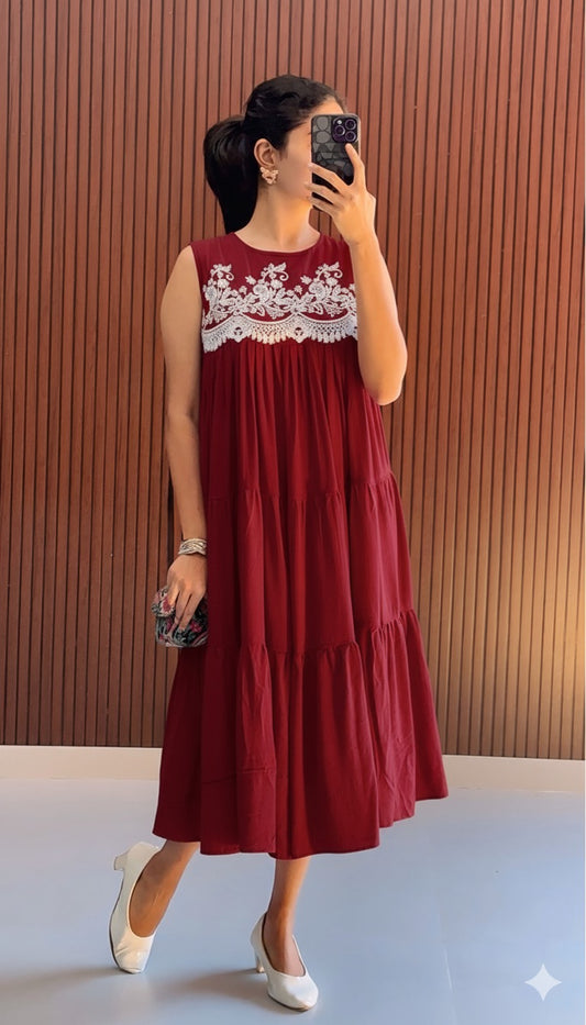 Bellore  Casual  Dress - Grape wine