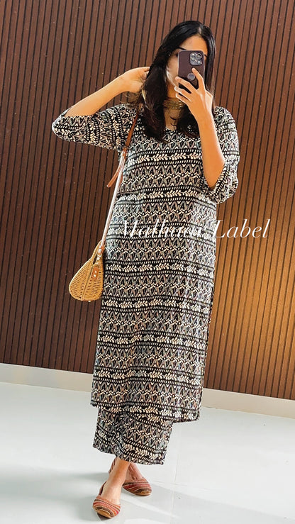Taliyah  COTTON   Kurti Co- Ord  Set