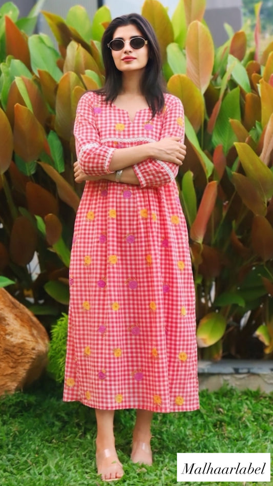 Yasiel Chanderi printed Kurti Dress