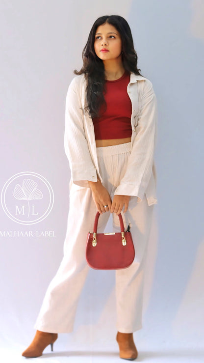Yardly Cotton  CO -ORD set -cream