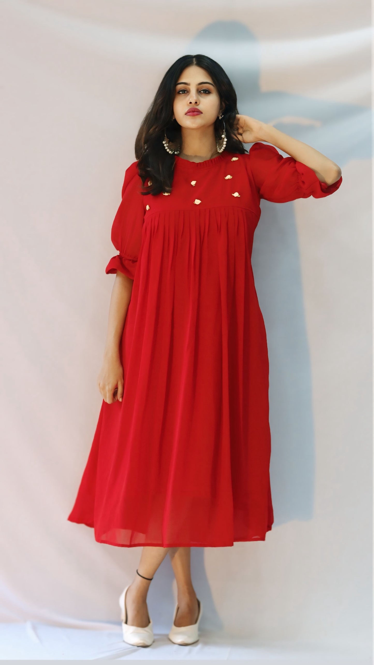 Pyaar Satin flower Embellished Dress