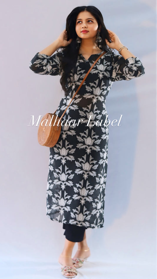 Hezza Trendy 3 piece Kurtha Set -Top +Inner  + Bottom