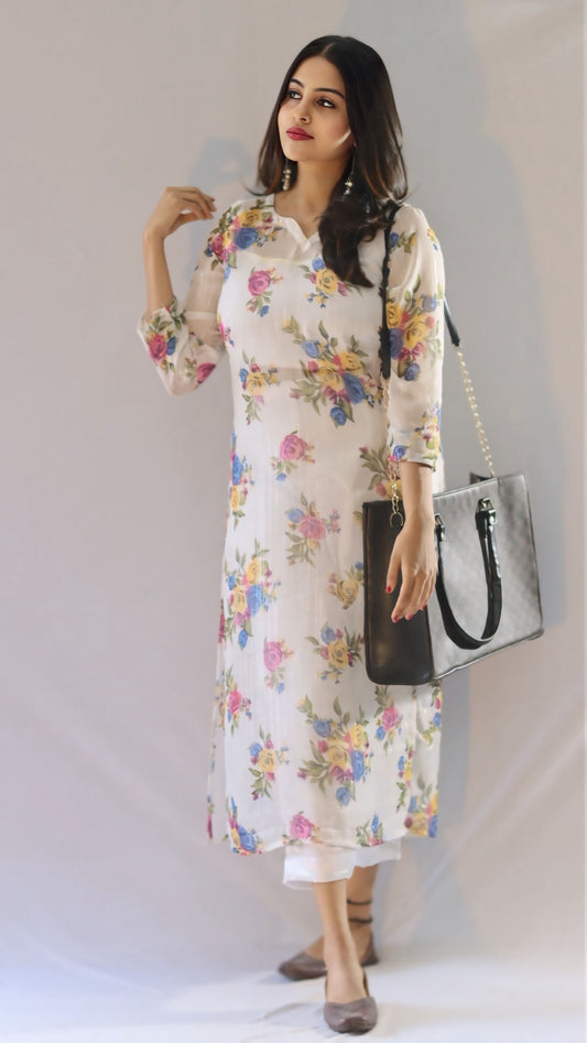 Melow Trendy 3 piece Kurtha Set -Top +Inner  + Bottom