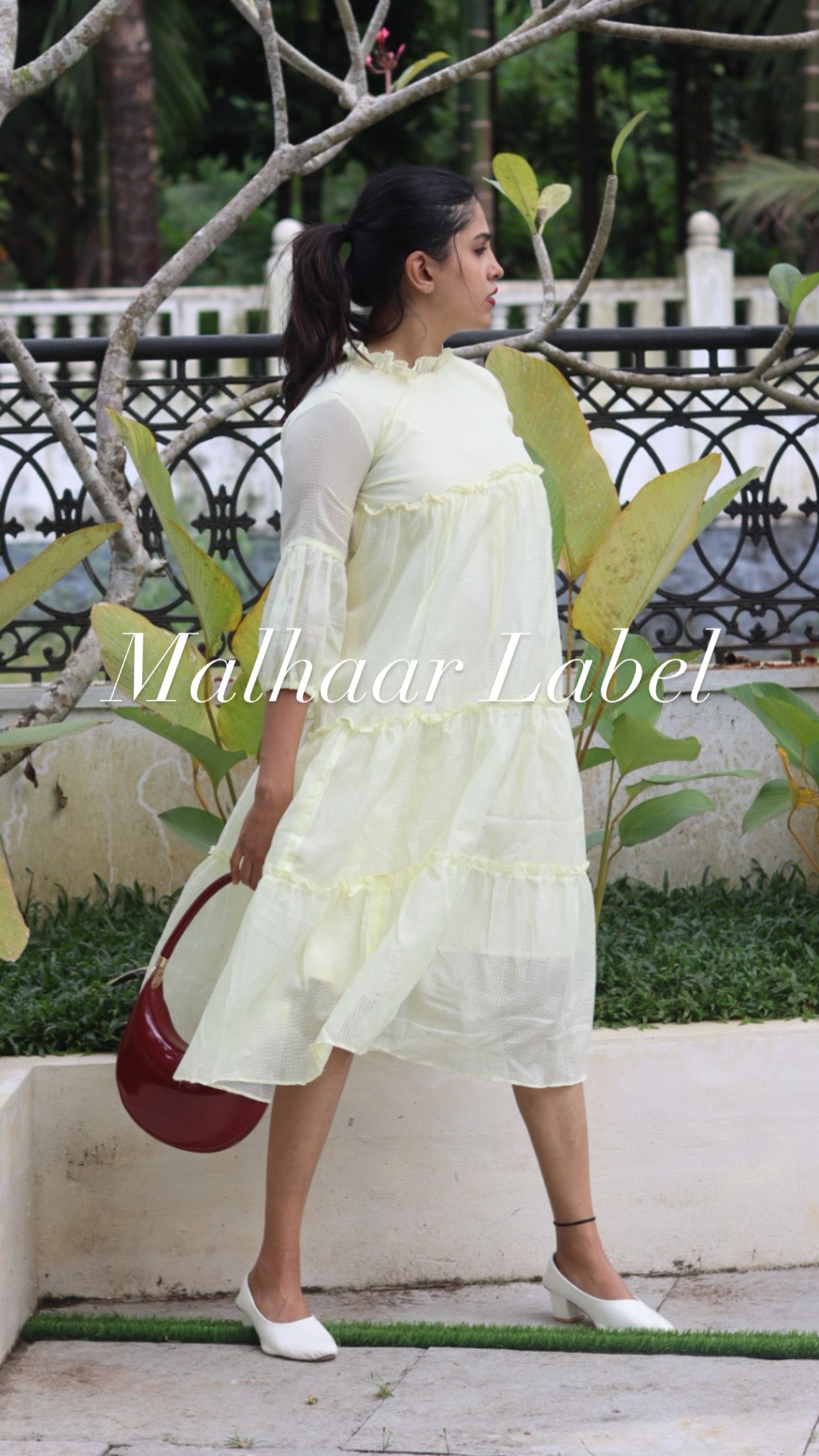 Aurora Kota Doria Dress-pastel Yellow