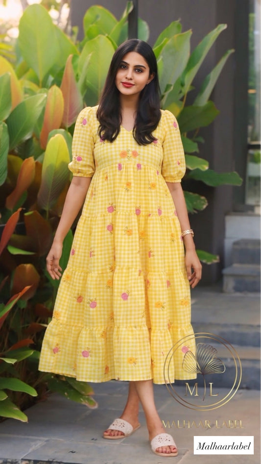 Reuel  Chanderi printed Kurti Dress