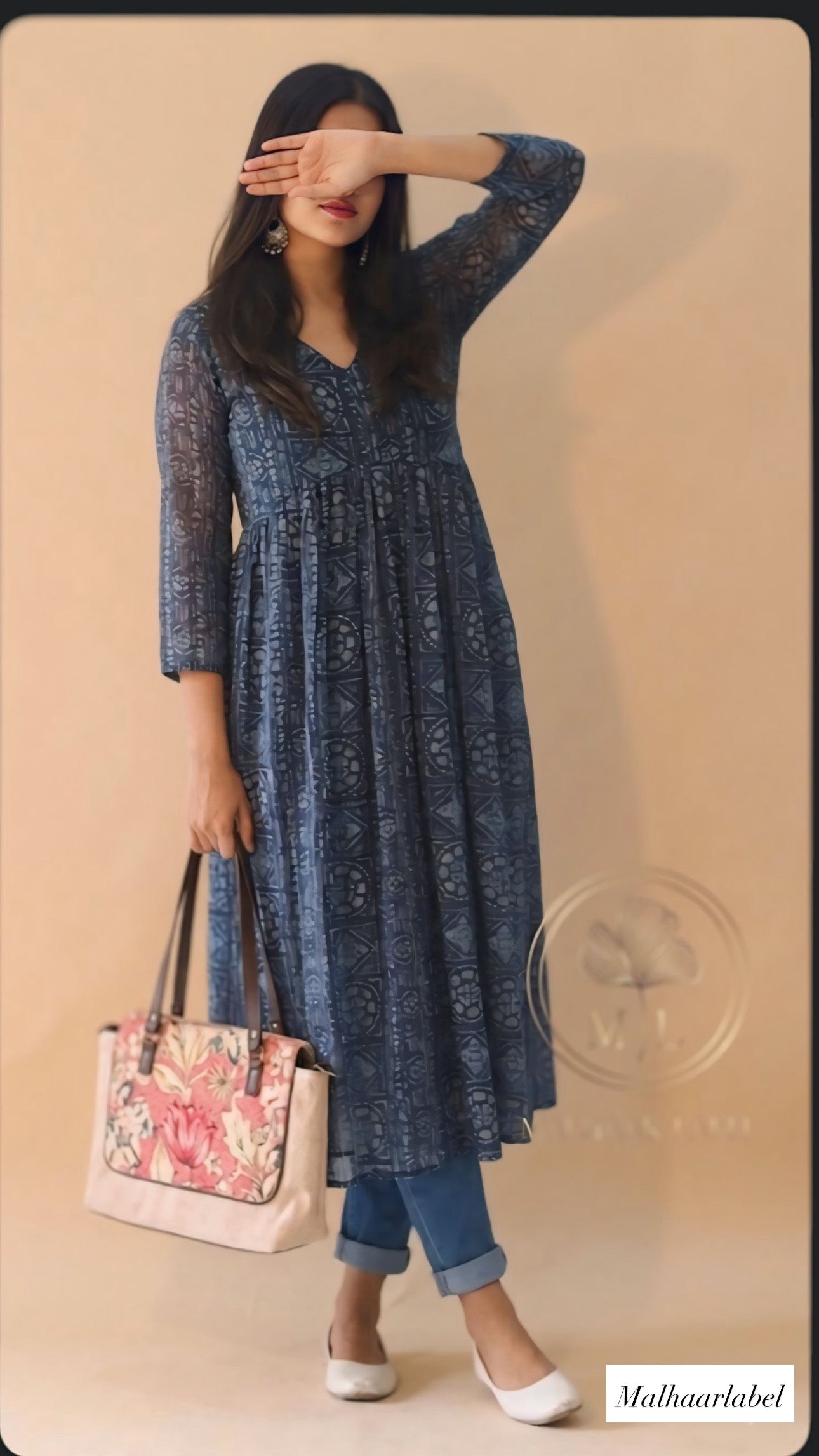 Ashna Georgette  Slit Kurti:READY TO SHIP