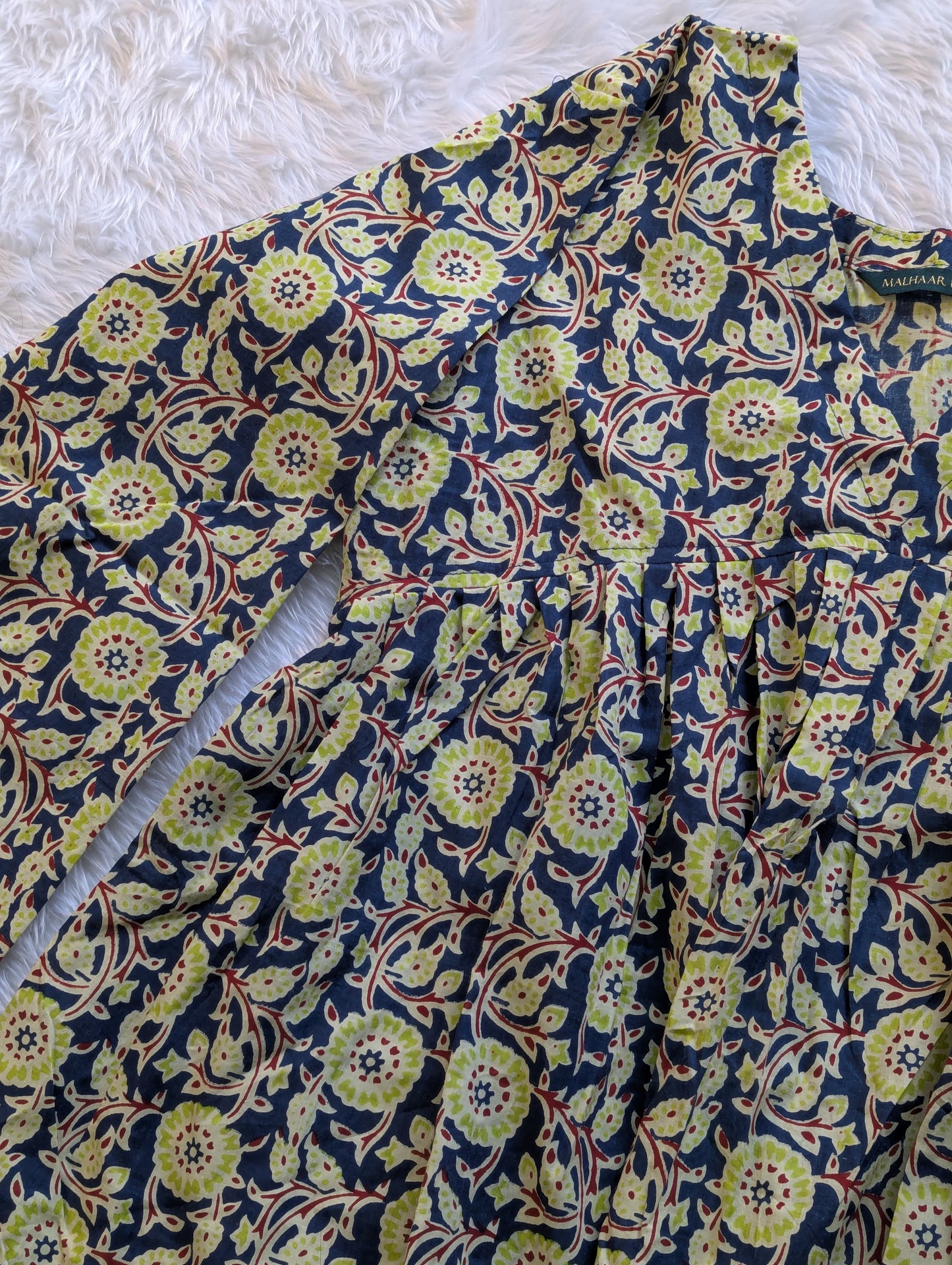 Razza Handblock peplum Top