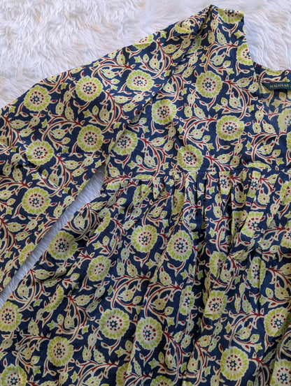 Razza Handblock peplum Top