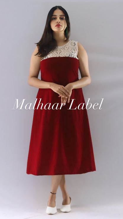 Beth velvet Russian crochet  Dress