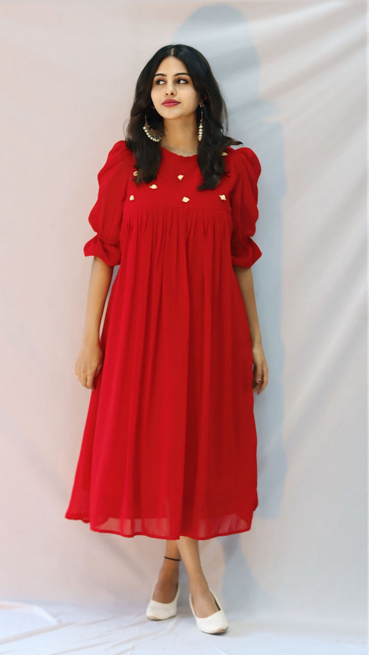 Pyaar Satin flower Embellished Dress