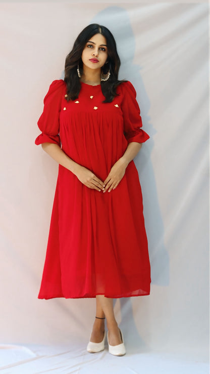 Pyaar Satin flower Embellished Dress