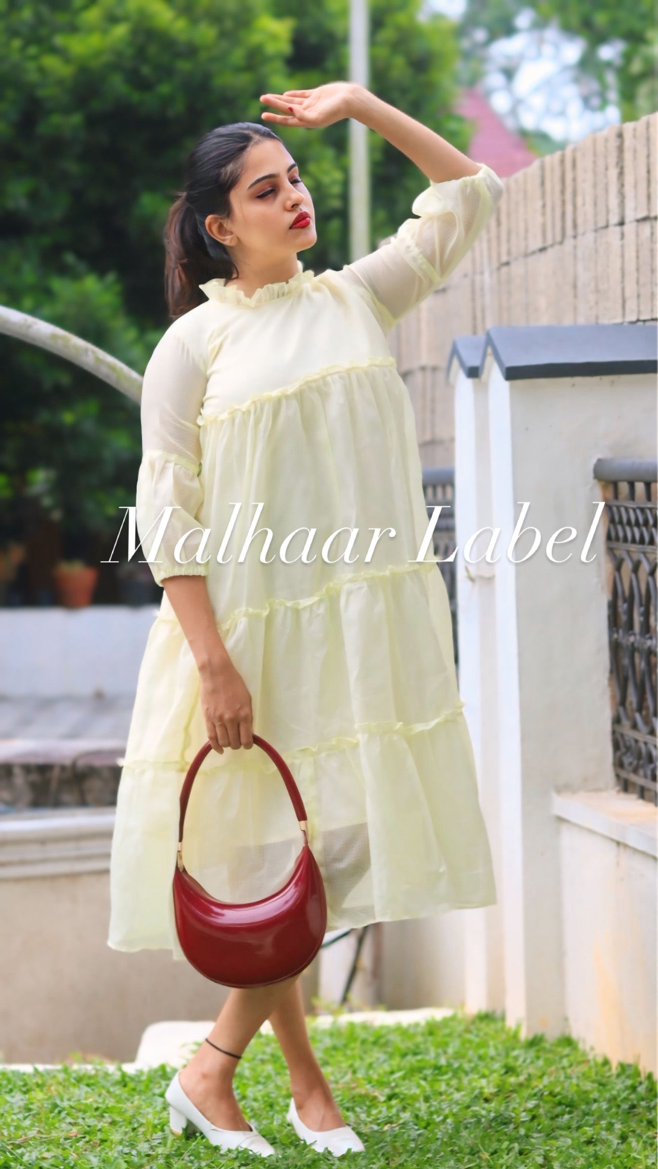 Aurora Kota Doria Dress-pastel Yellow