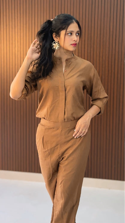 Alor  Linen Blend Co ord set: Ready Ship