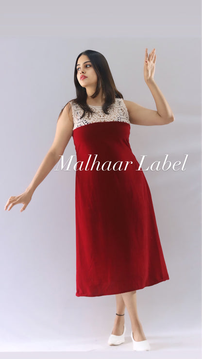 Beth velvet Russian crochet  Dress