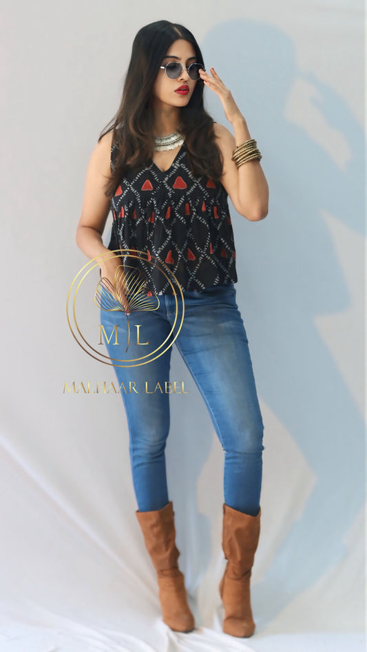 Tanishq   Hand-block cotton Top