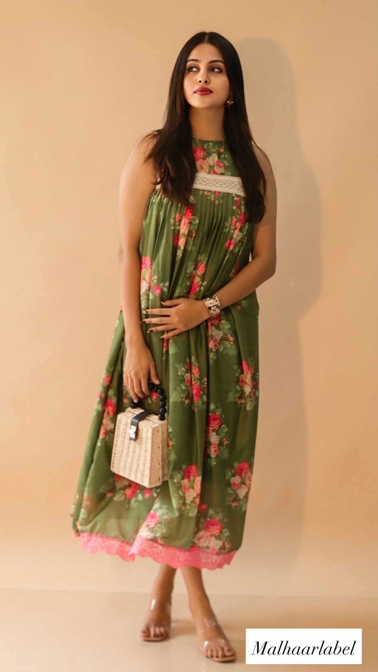 Heba  Mul Chanderi printed Kurti Dress : sleeves available:READY TO SHIP