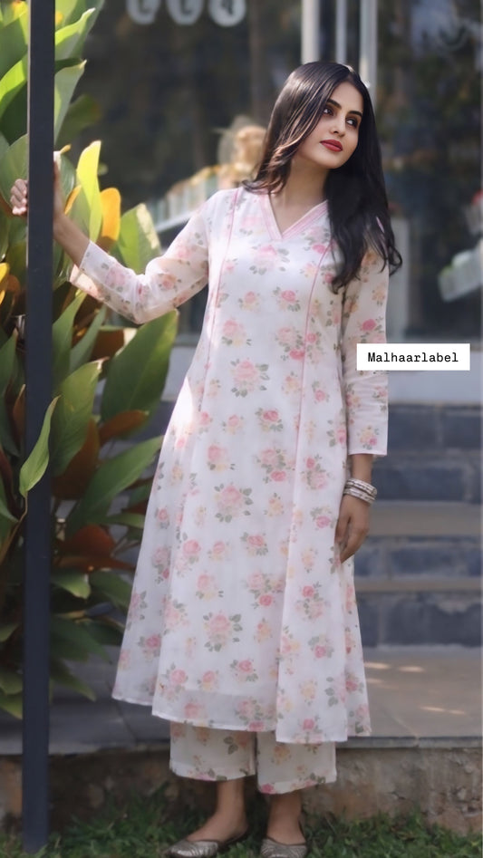 Zera  Kurti Co- Ord  Set  -white