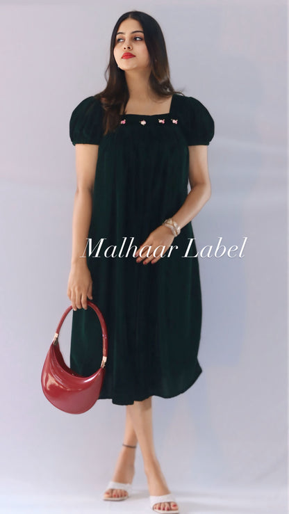 Comet  Velvet  Floral    Dress