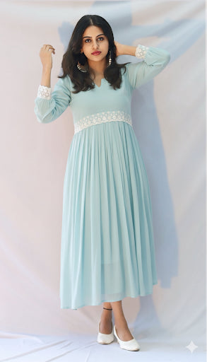 Madhubala  - pastel blue     Embellished Dress