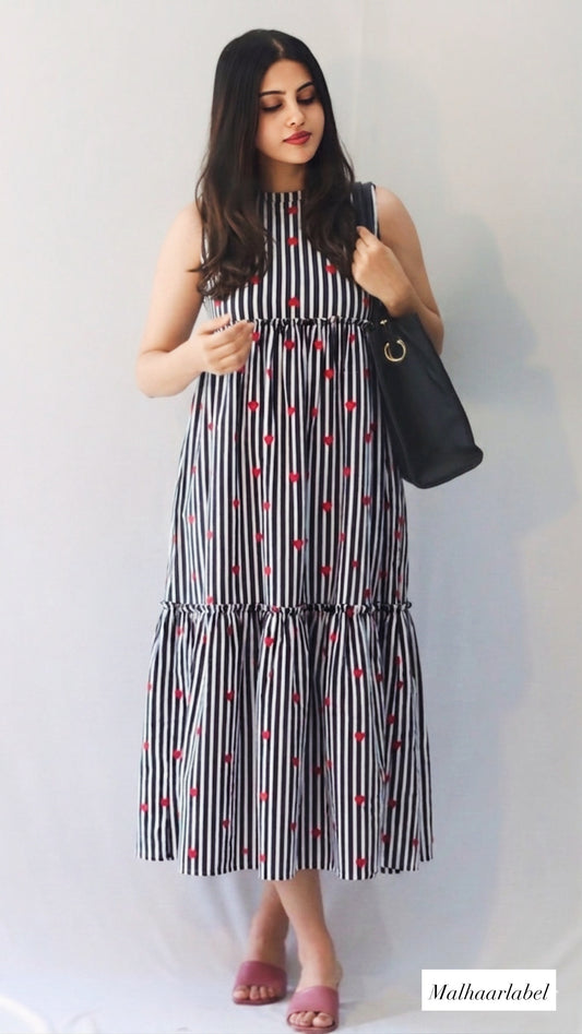 Lerry   Dress - summer Strips  :SLEEVES AVALABLE