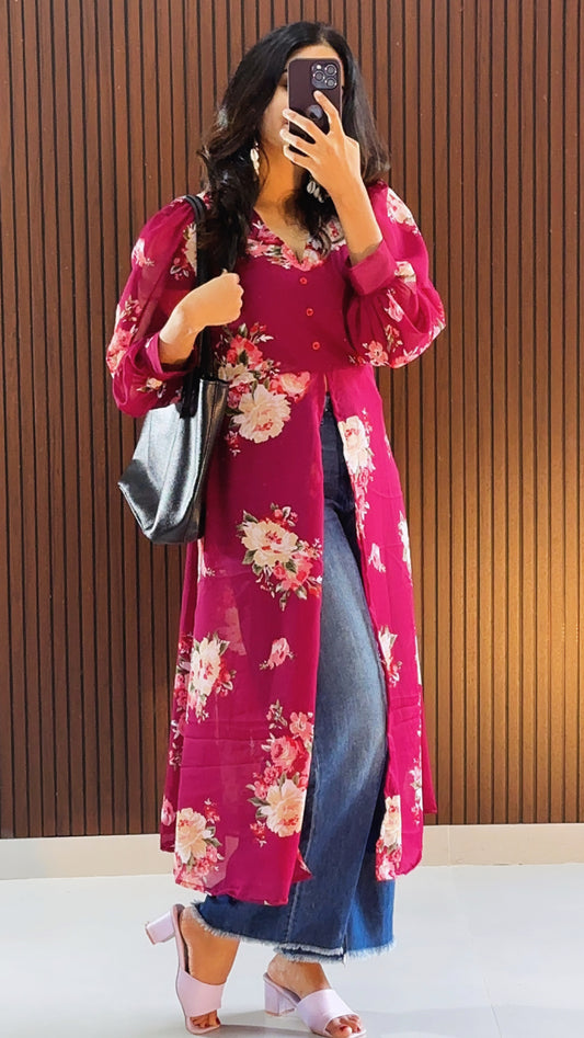 Anupama Georgette  Anarkali  Kurti