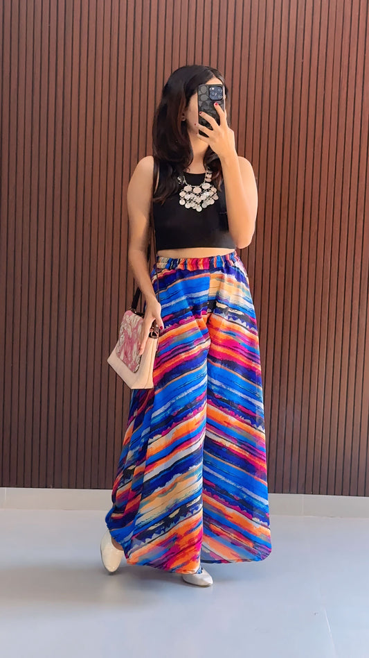 Yaro Flowy  Georgette Palazzo Skirt