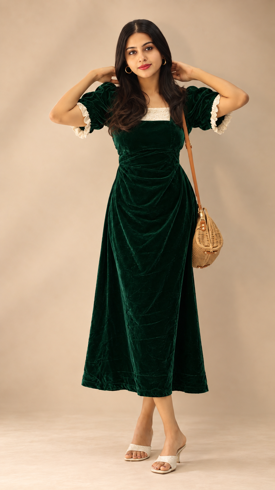 Pixie  velvet dress:christmas collection 2026 🌲
