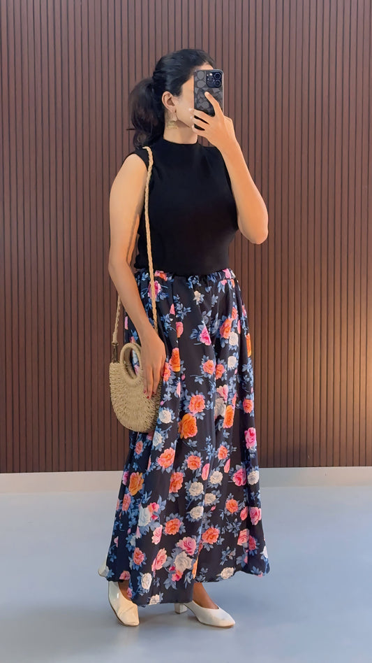 Deiro Palazzo Skirt and Top Combo