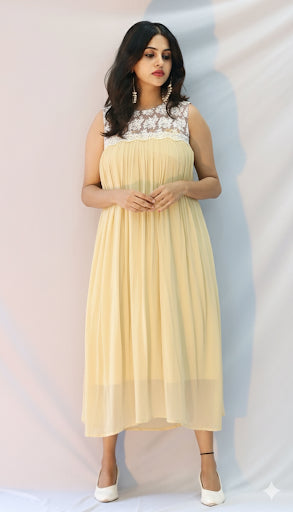 Neela  - pastel yellow Dress