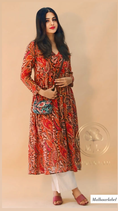 Helena    Georgette  Slit Kurti:READY TO SHIP