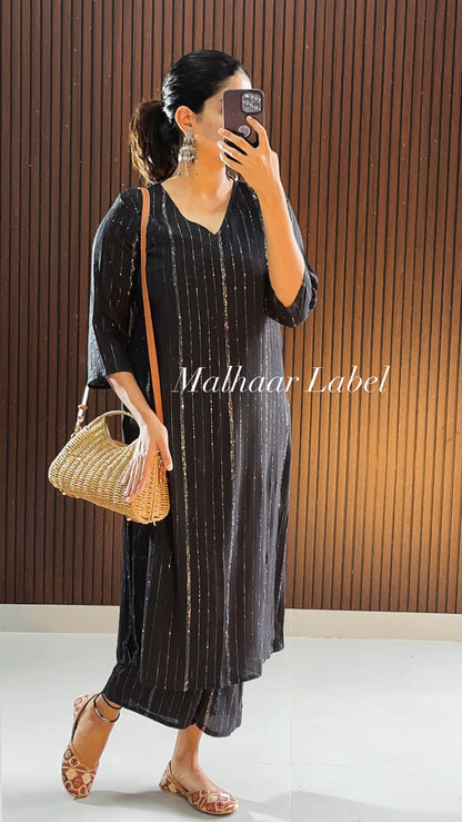 Merlin  Lurex  Kurti Co- Ord  Set