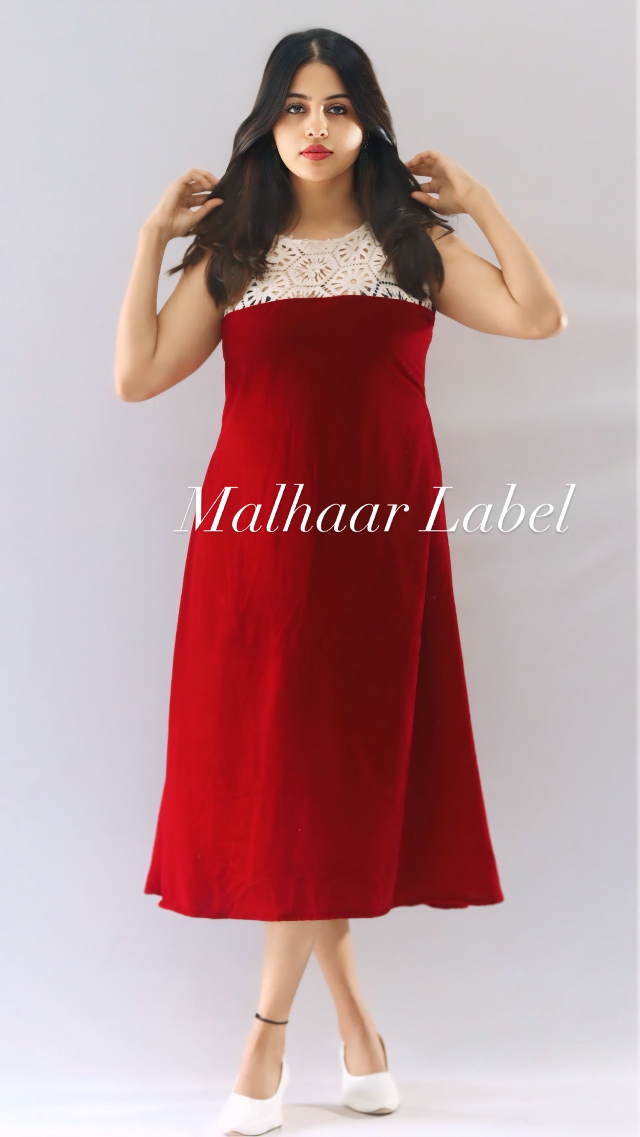 Beth velvet Russian crochet  Dress